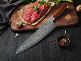 Bold Radiance Series 10 inch Damascus Steel Chef Knife with Triple Rivets Handle